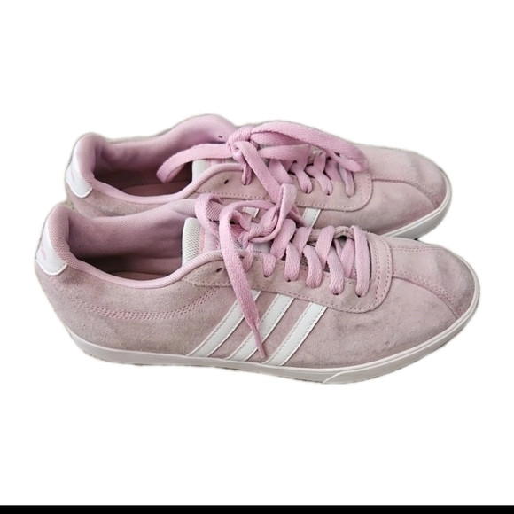 Adidas Women’s Pink Suede Courtside Sneakers Classic Sporty Casual Shoe 9 - Picture 3 of 15